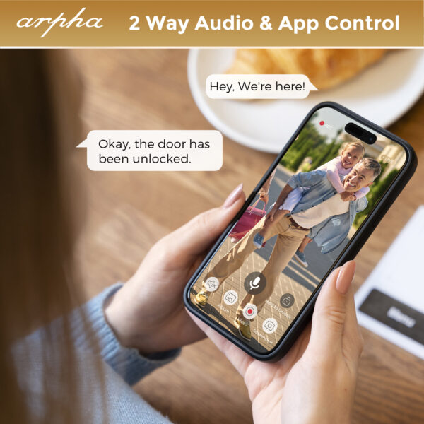 ARPHA AL501 2K Video Smart Door Lock – Advanced 6-in-1 Keyless Entry System - Image 4