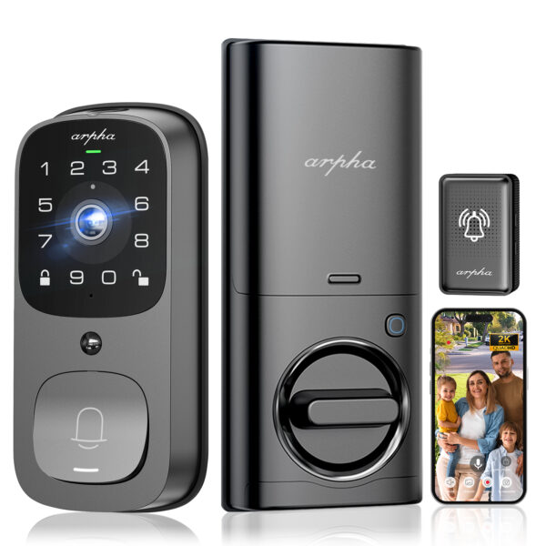 ARPHA AL501 2K Video Smart Door Lock – Advanced 6-in-1 Keyless Entry System - Image 6