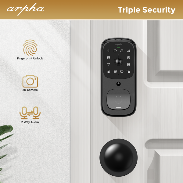 ARPHA AL501 2K Video Smart Door Lock – Advanced 6-in-1 Keyless Entry System - Image 11