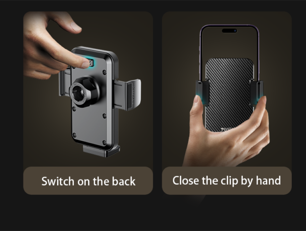 Yesido C173 Car Phone Holder – Carbon Fiber Texture, Dashboard/Windshield Mount, 360° Rotation, Anti-Slip Clip Stand for All Phones - Image 6