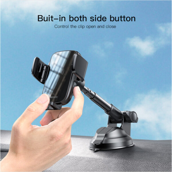 Yesido C186 - 15W Wireless Charging Phone Holder for Car | Suction Cup & Air Vent Mount | Auto Clamp - Image 4