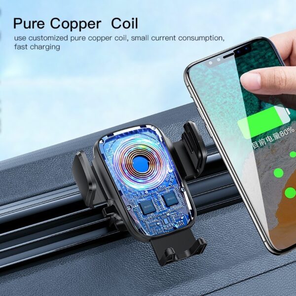 Yesido C186 - 15W Wireless Charging Phone Holder for Car | Suction Cup & Air Vent Mount | Auto Clamp - Image 9