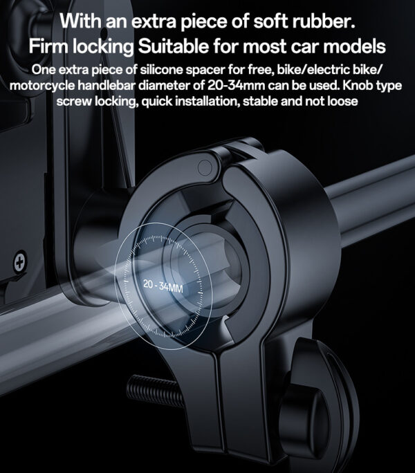 Yesido C331 Bicycle Phone Holder 360° Rotation | Mechanical Lock | Non-Shake | Universal Ball Mount for Bike/Motorcycle - Image 6