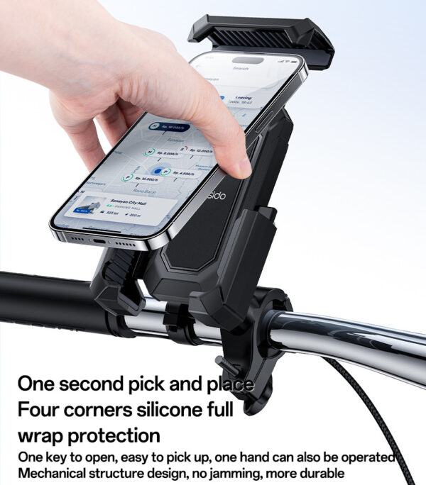 Yesido C331 Bicycle Phone Holder 360° Rotation | Mechanical Lock | Non-Shake | Universal Ball Mount for Bike/Motorcycle - Image 7
