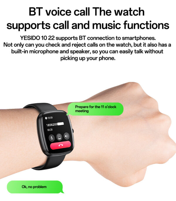 Yesido IO22 Smart Watch 1.83" BT Call | Health Monitor | IP67 Waterproof | 230mAh Battery - Image 13
