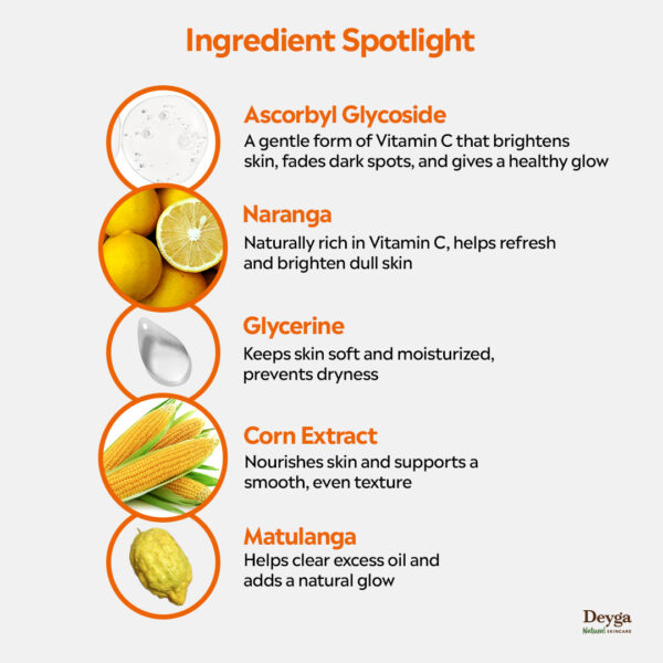 Deyga Vitamin C Foaming Face Wash 100ml – Natural Brightening & Hydrating Cleanser - Image 3