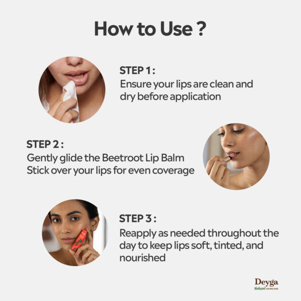 Deyga Beetroot Lip Balm Stick 5.5ml – Natural Tinted Lip Care for Dry & Chapped Lips - Image 5